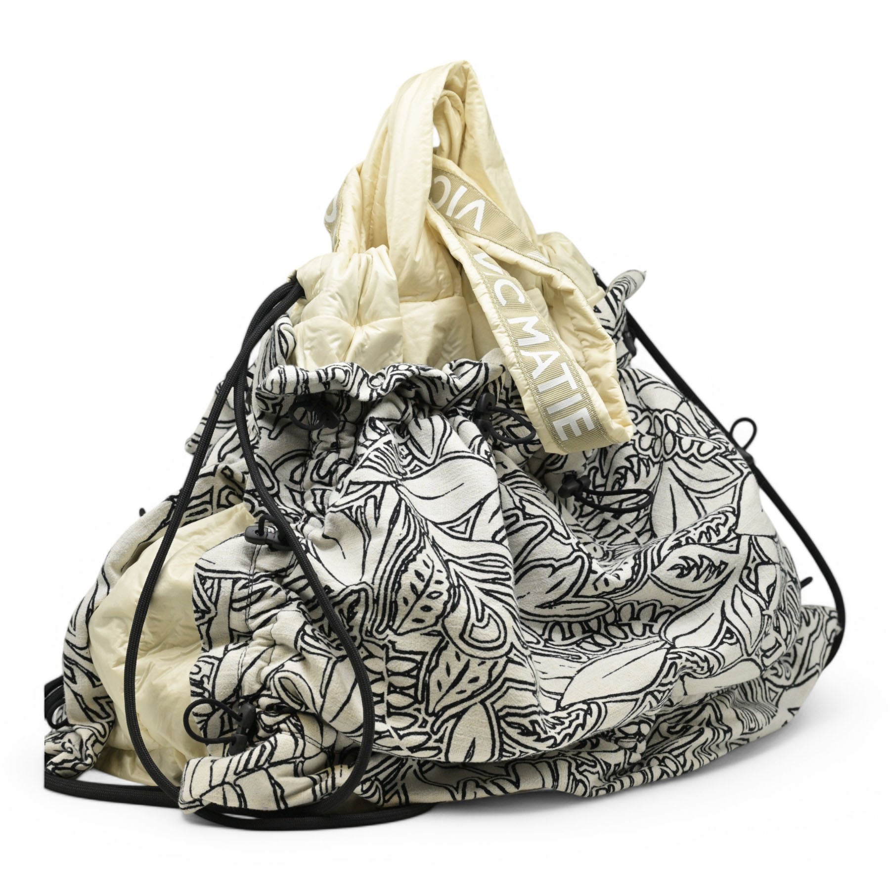 Vic Matie 706 Τσάντα Σάκος - Εκρού με Μαύρο