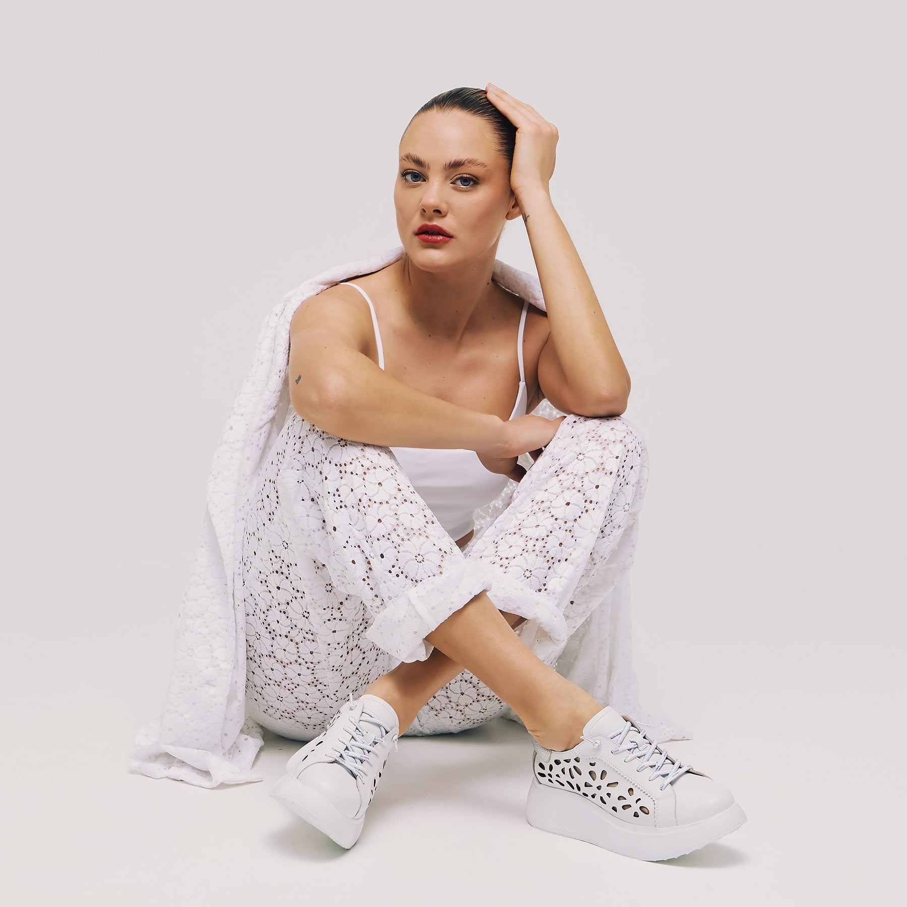 Wonders 3621 Sneakers Δίπατα Laser Cut - Off White