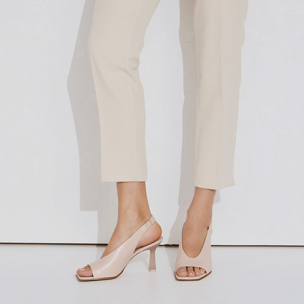 Zinda 1732-S Slingback Γόβες με Καρέ Peep Toe - Cipria