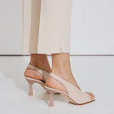 Zinda 1732-S Slingback Γόβες με Καρέ Peep Toe - Cipria