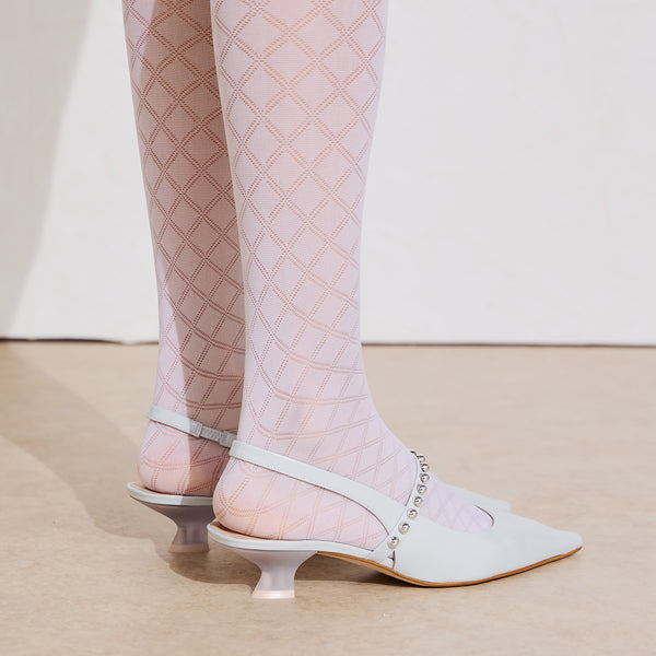 Zinda 3039 Slingback Μυτερές Γόβες με Τρουκς - Πέρλα