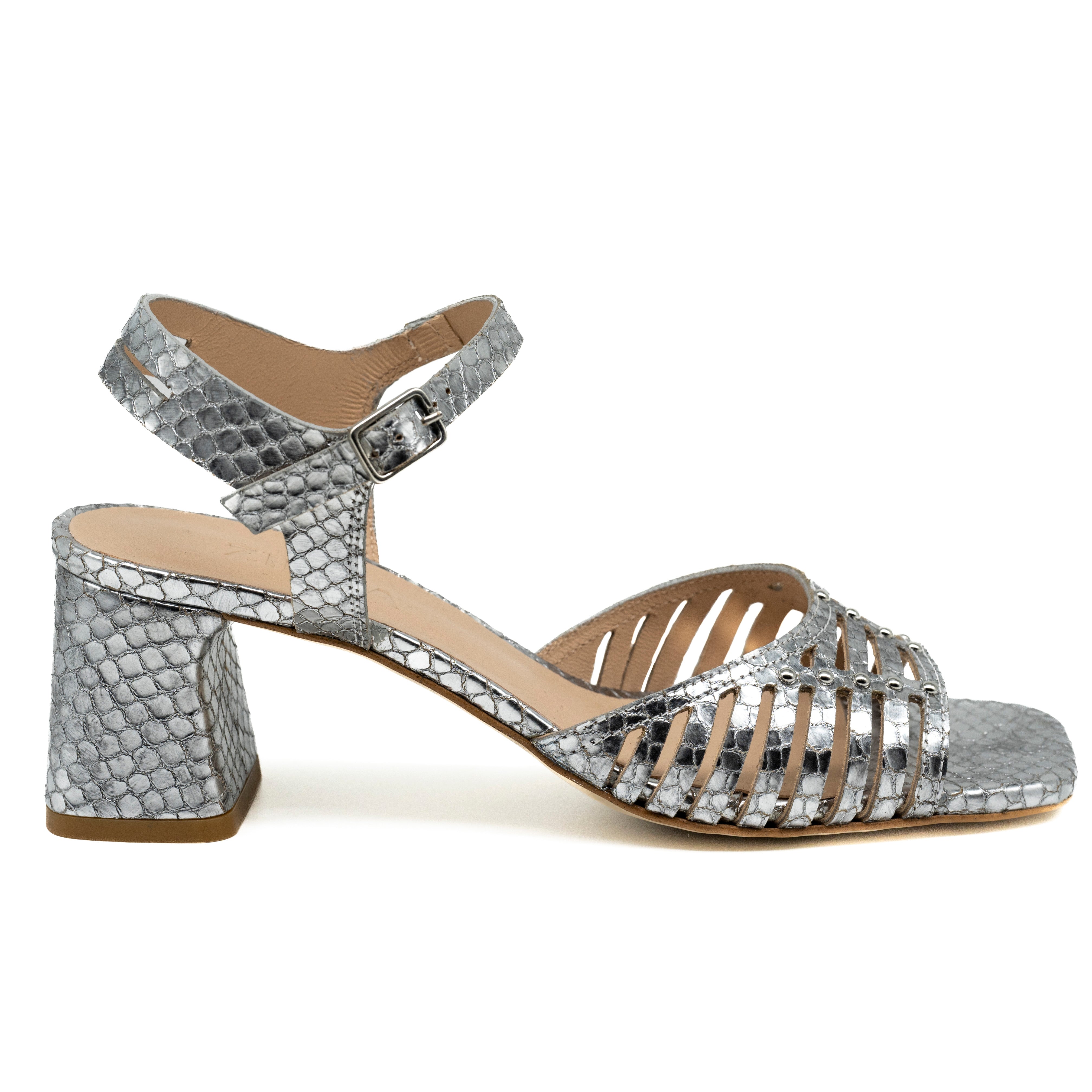 Zinda 3059 Πέδιλα Μεταλλικά με Καρέ Μύτη - Silver