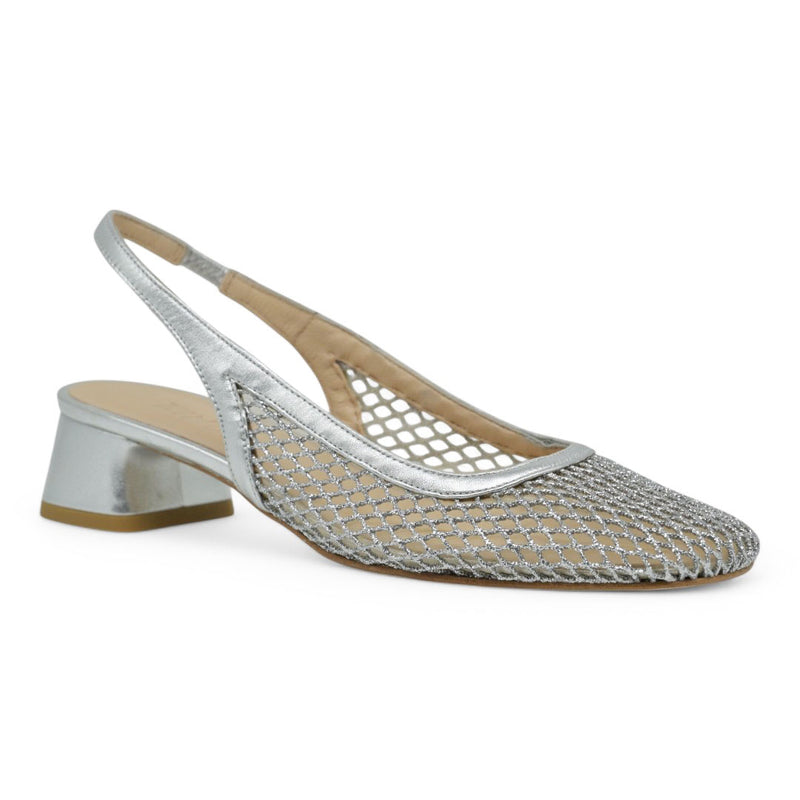 Zinda 3088 Slingback Φιλέ Γοβάκια - Ασημί