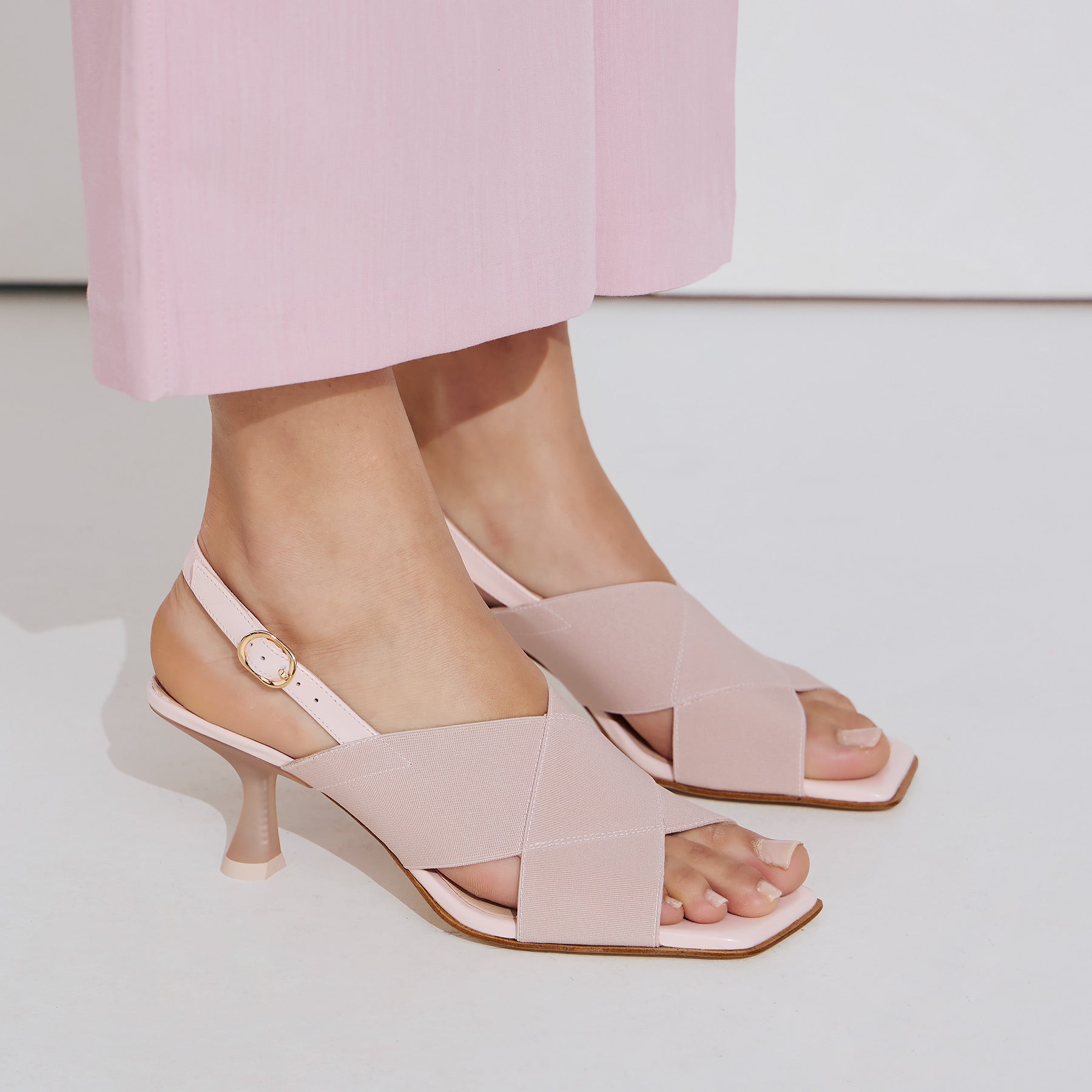 Zinda 3164 Πέδιλα Χιαστί με Καρέ Μύτη - Mauve