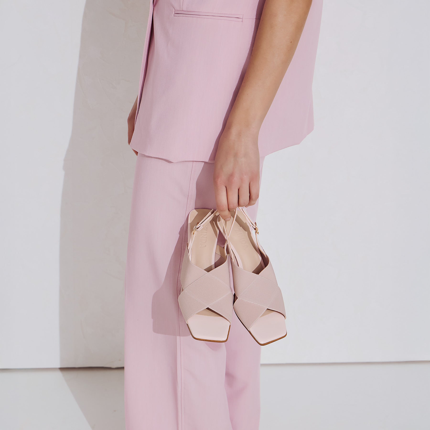 Zinda 3164 Πέδιλα Χιαστί με Καρέ Μύτη - Mauve