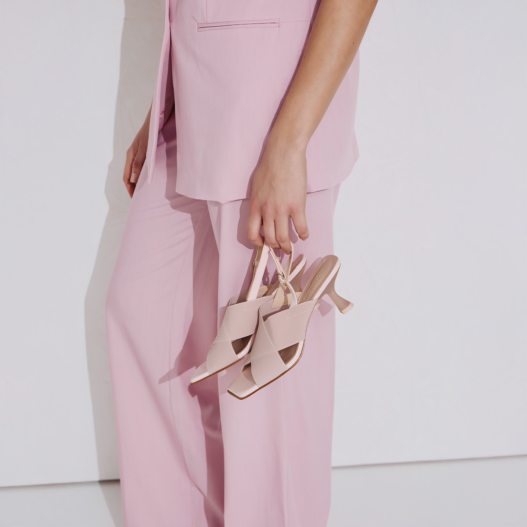 Zinda 3164 Πέδιλα Χιαστί με Καρέ Μύτη - Mauve