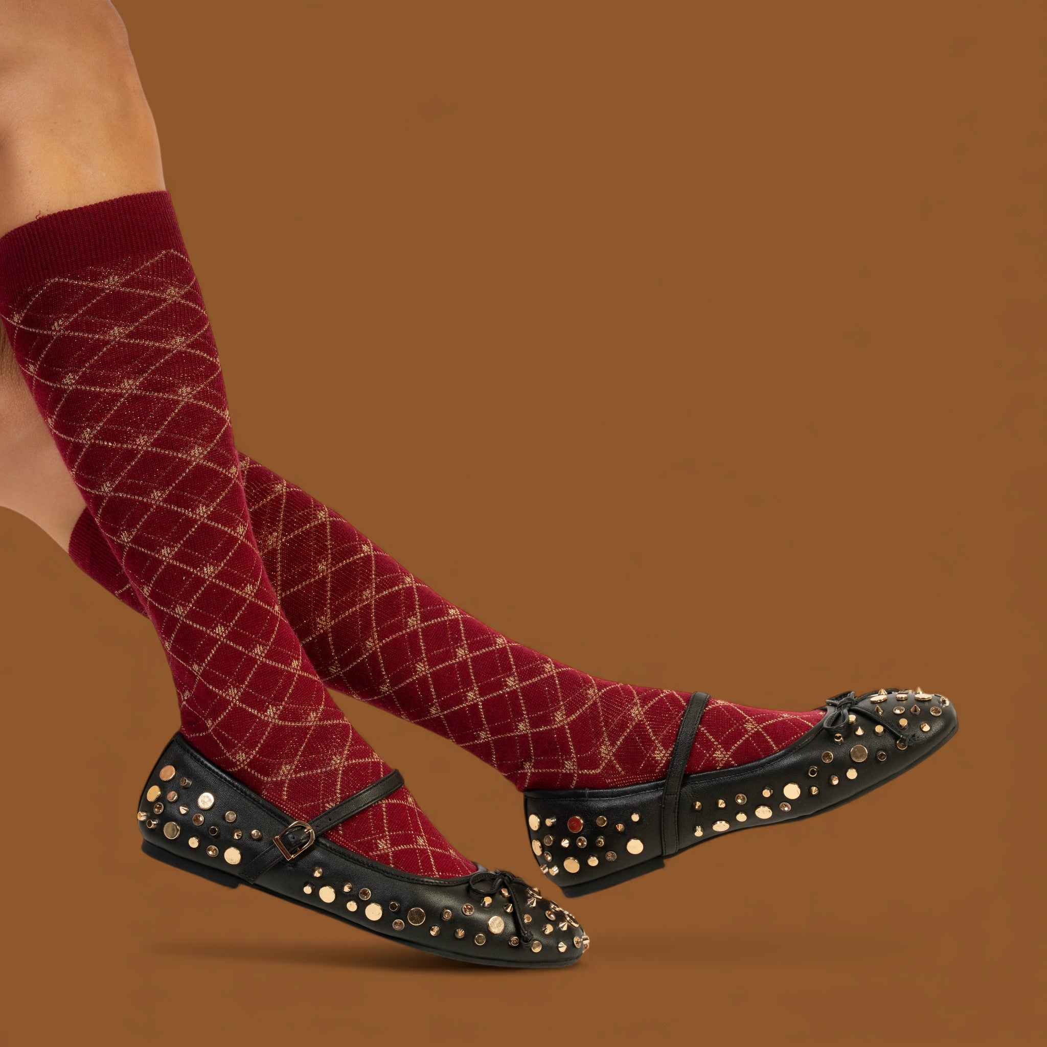 Alma en Pena 196 Μπαλαρίνες Mary Jane με Μεταλλικά Στοιχεία - Μαύρες