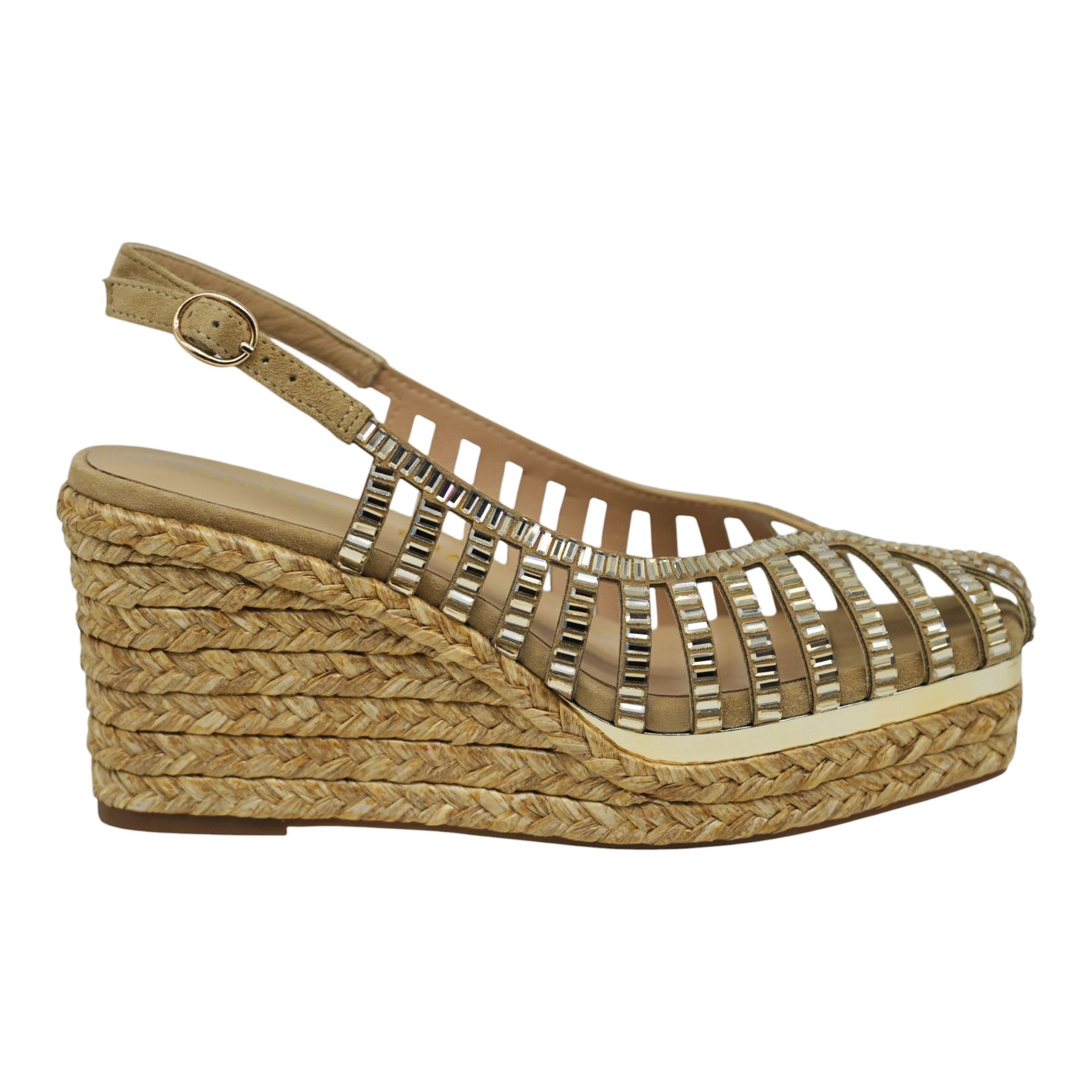 Alma en Pena 002 Πλατφόρμες Slingback με Κρύσταλλα - Sand