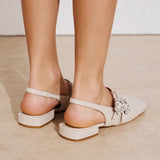 Slingback Μπαλαρίνες με Αγκράφα Κρύσταλλο - Ice