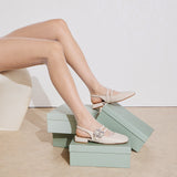 Slingback Μπαλαρίνες με Αγκράφα Κρύσταλλο - Ice