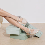Slingback Μπαλαρίνες με Αγκράφα Κρύσταλλο - Ice