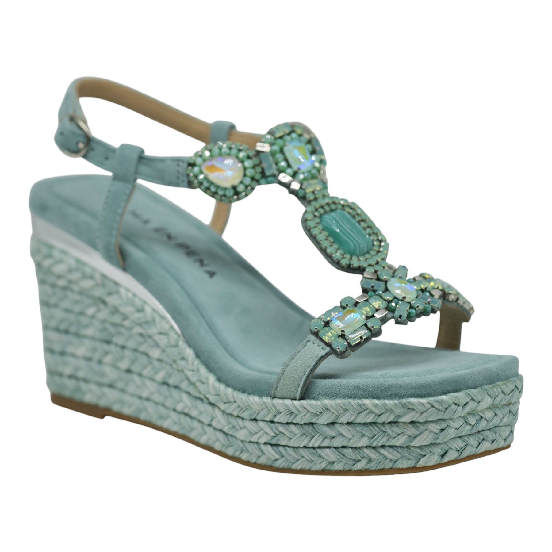 Alma en Pena 506 Πλατφόρμες με Κρύσταλλα και T-Strap - Jade