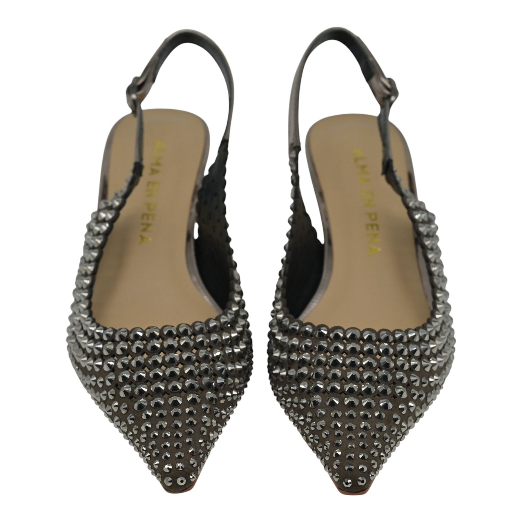Alma en Pena 531 Slingback Γόβες με Διακοσμητικές Πέτρες - Pewter