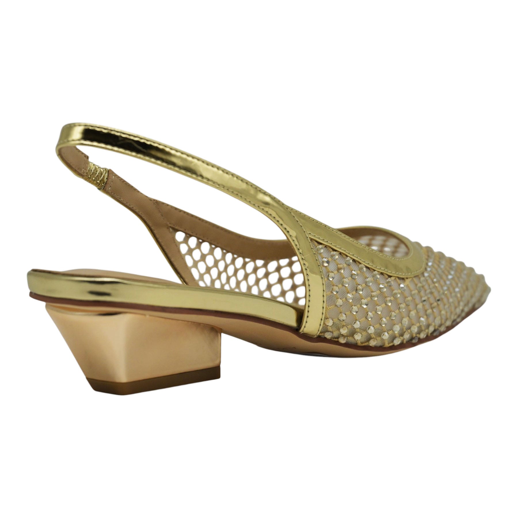 Alma en Pena 60753 Γοβάκια Slingback με Τούλι και Στρας - Μπρονζέ