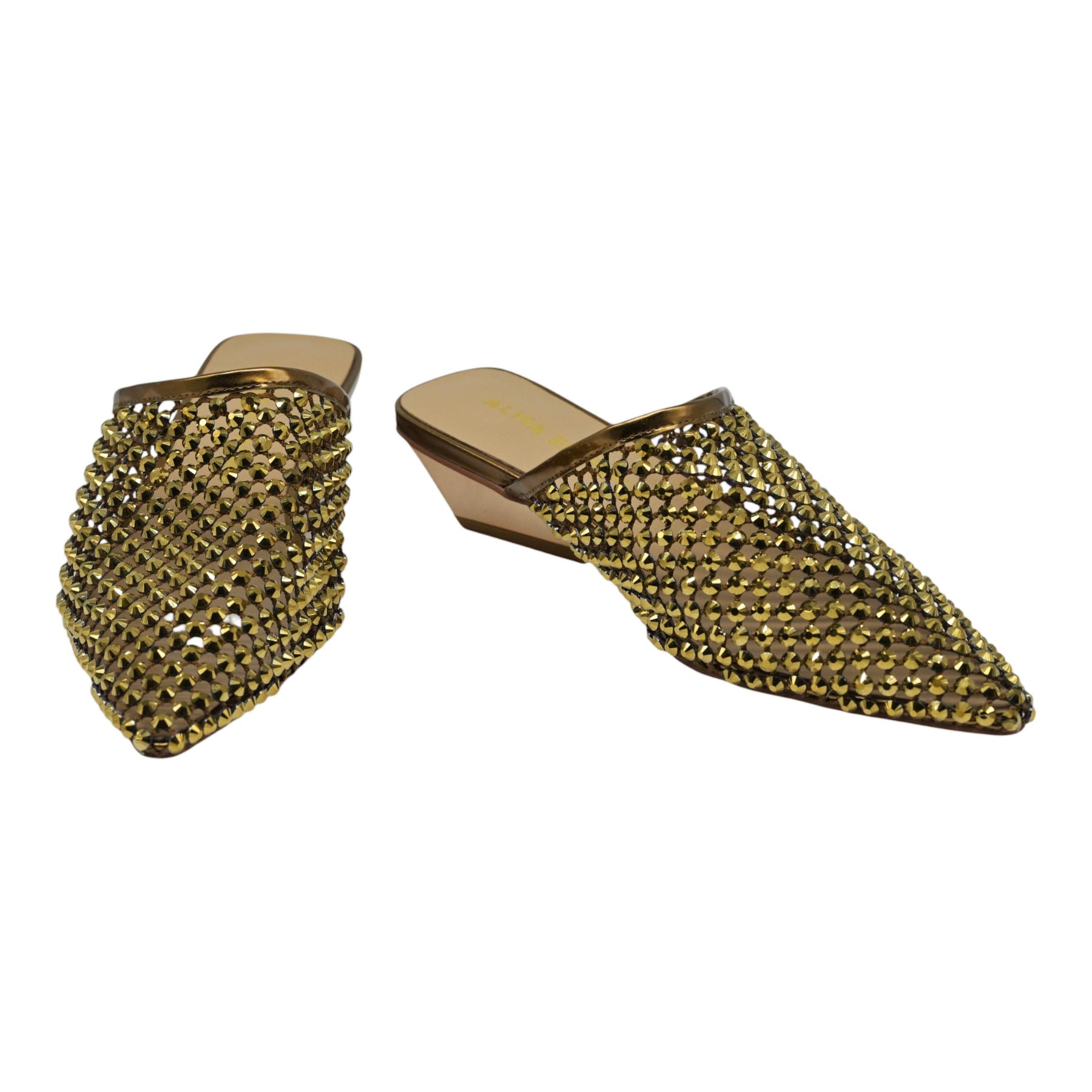 Alma en Pena 756 Mules Διάτρητα με Στρας - Μπρονζέ