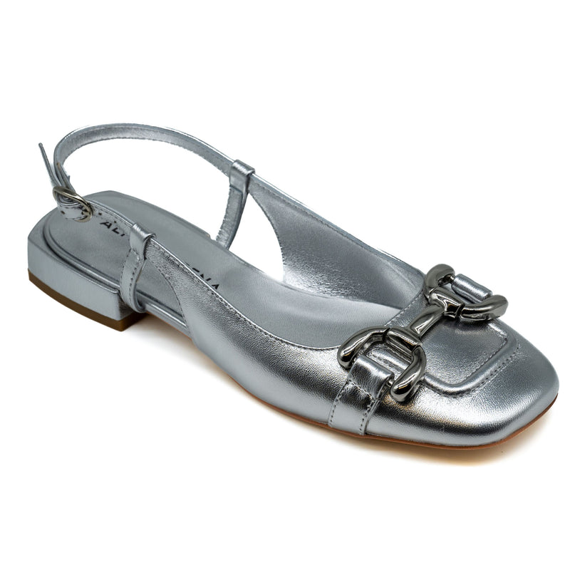 Alma en Pena 342 Slingback Μπαλαρίνες με Τόκα - Ασημί