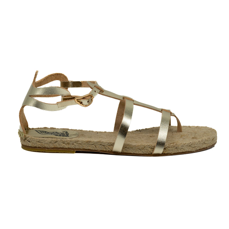 Ancient Greek Sandals Delos Κλασικά Σανδάλια Εσπαντρίγιες - Platino