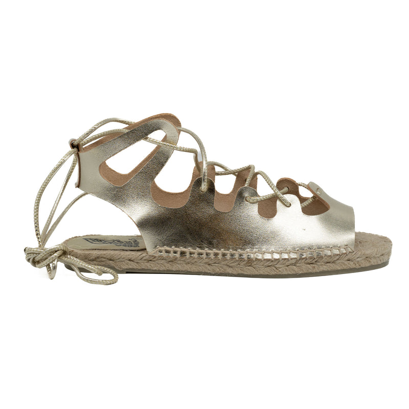 Ancient Greek Sandals Zante Σανδάλια Εσπαντρίγιες Lace up - Χρυσά