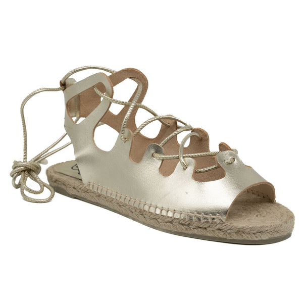 Ancient Greek Sandals Zante Σανδάλια Εσπαντρίγιες Lace up - Χρυσά