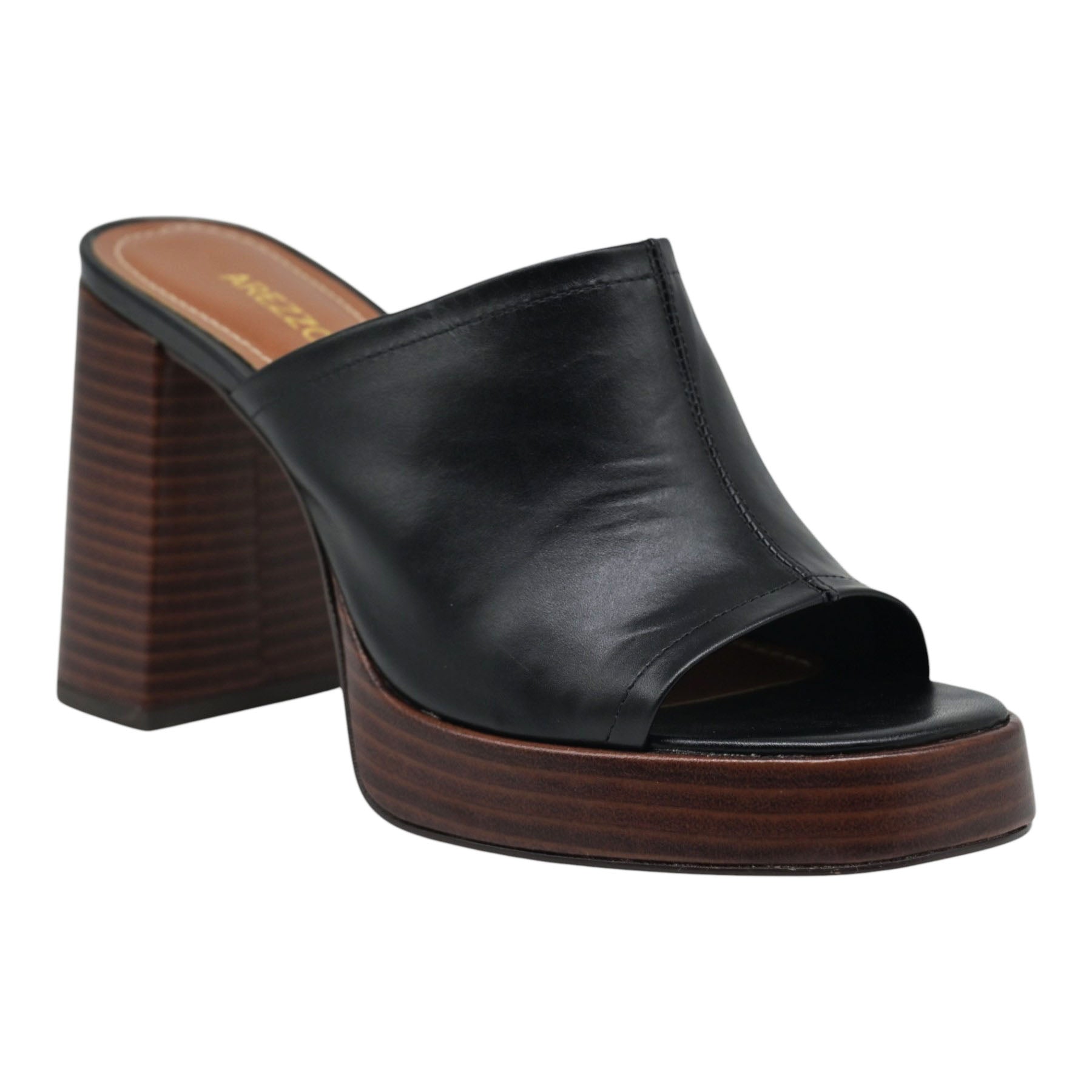 Arezzo 13897 Mules με Τακούνι Τύπου Ξύλο - Μαύρα