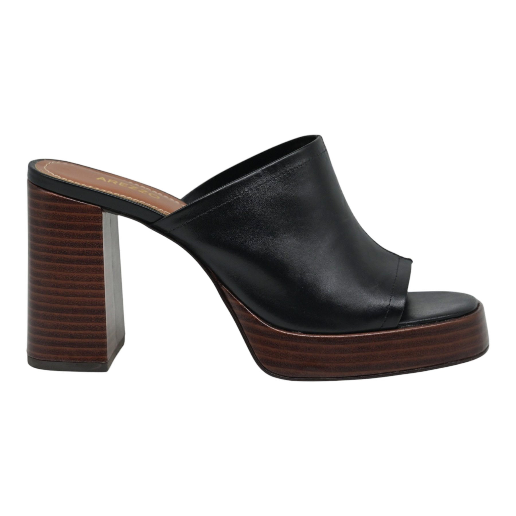 Arezzo 13897 Mules με Τακούνι Τύπου Ξύλο - Μαύρα