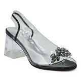Azurée Marcel Slingback Διάφανες Γόβες με Κρύσταλλα - Μαύρο