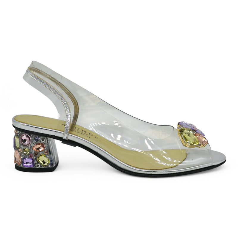 Azurée Muka Slingback Διάφανα Γοβάκια με Κρύσταλλα - Multi