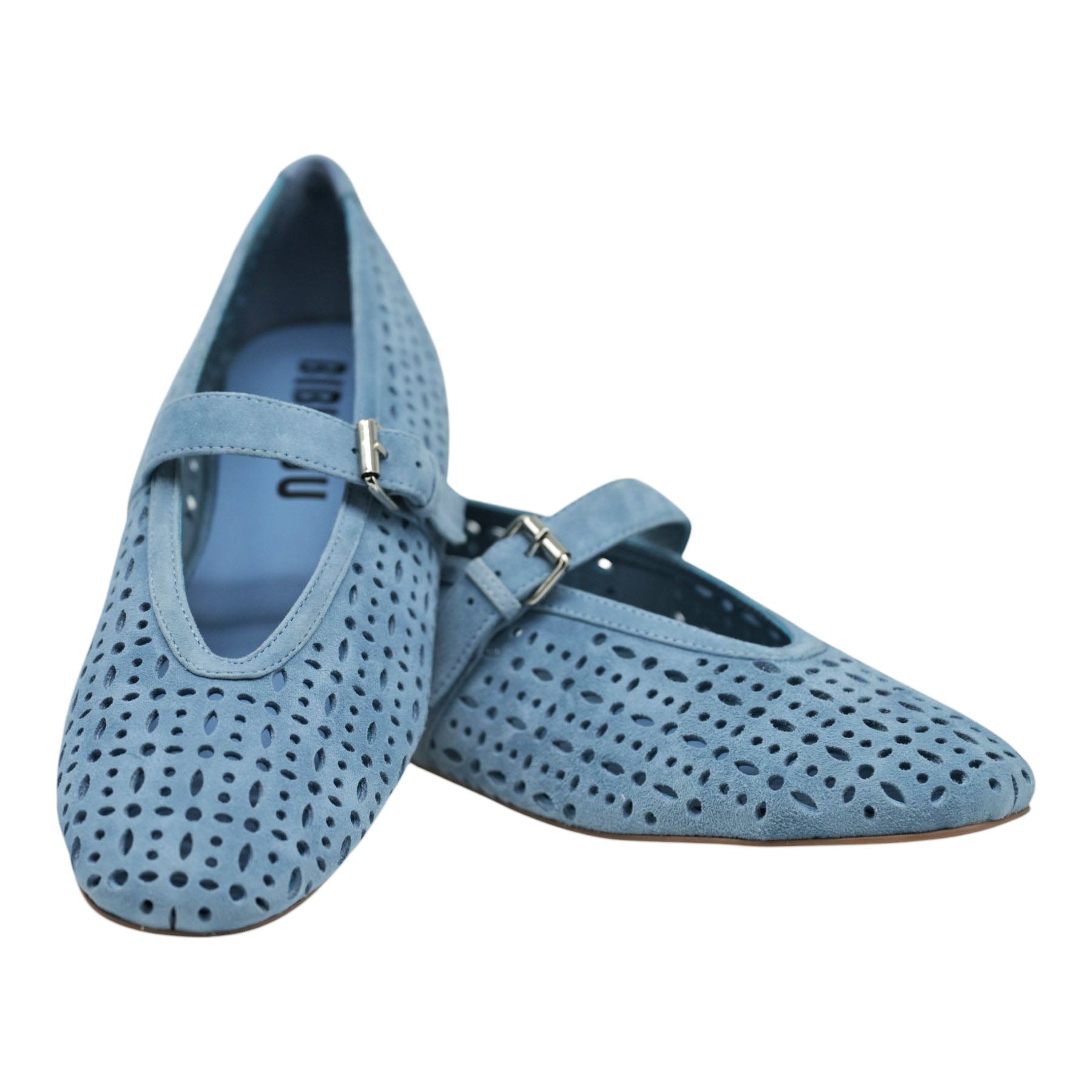 Bibi Lou 604 Μπαλαρίνες με Μπαρέτα και Laser Cut - Sky Σουέντ