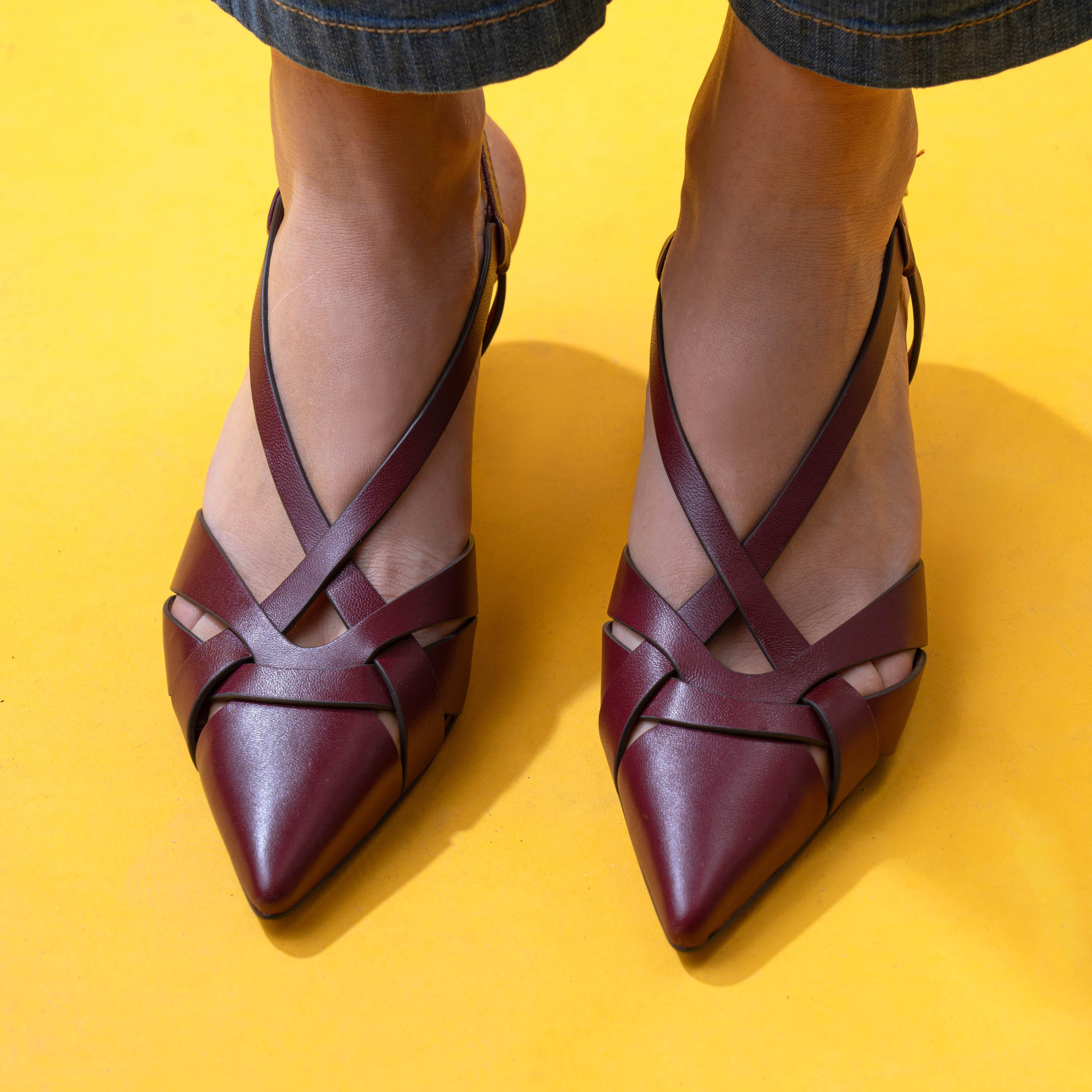 Bibi Lou 633 Γοβάκια Slingback Μυτερά - Μπορντό