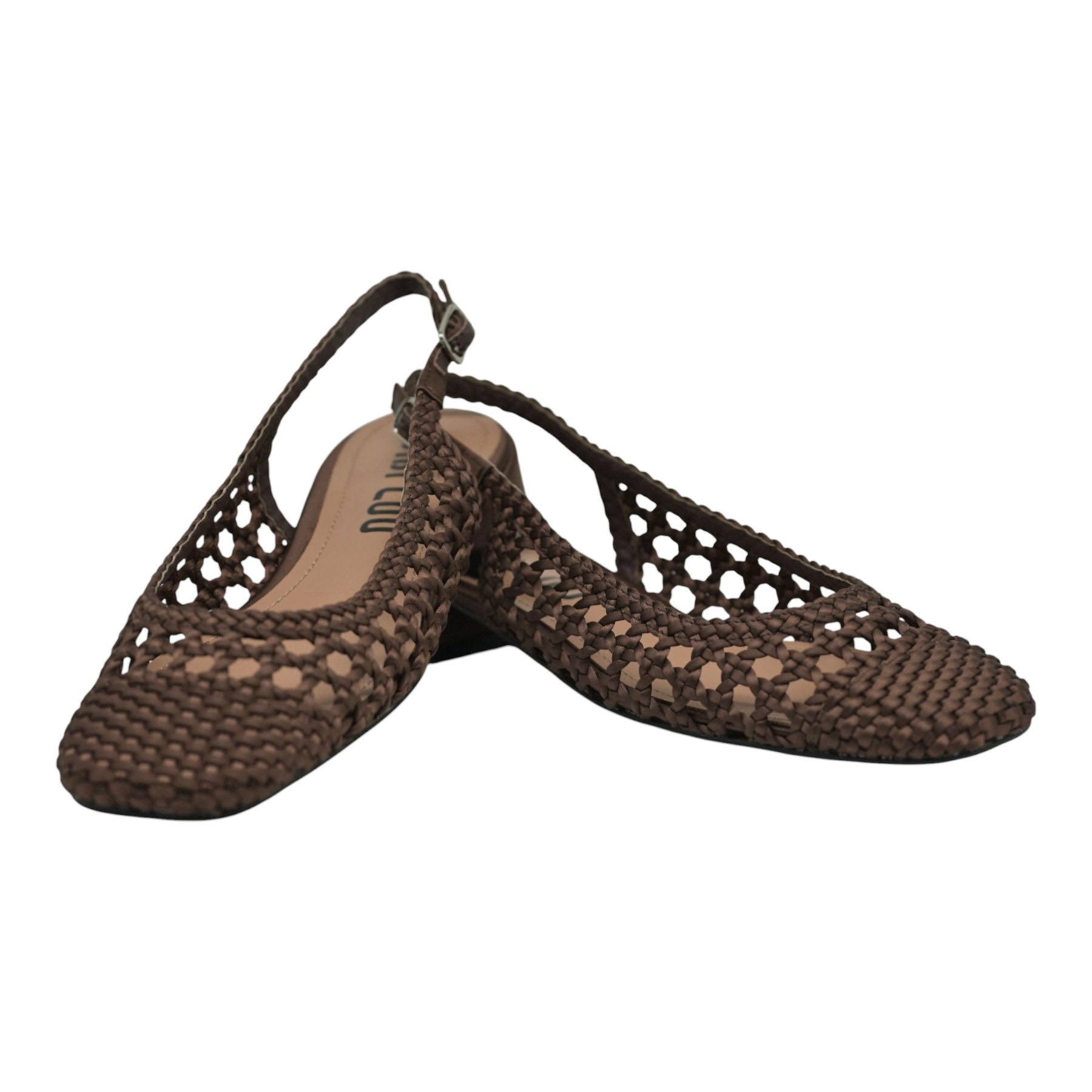 Bibi Lou 701 Μπαλαρίνες Slingback Πλεκτες - Καφέ Σατέν