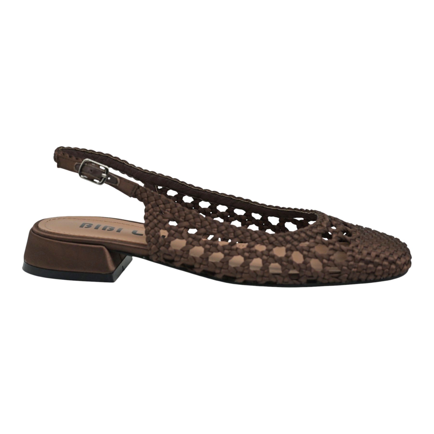 Bibi Lou 701 Μπαλαρίνες Slingback Πλεκτες - Καφέ Σατέν
