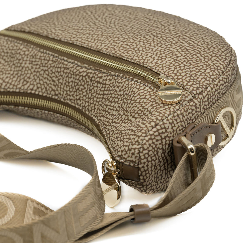 Borbonese 934137 Τσάντα Crossbody Halfmoon - Μπεζ/Κάμελ