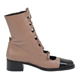 Zinda 2869 Μποτάκια Lace Up με Χαμηλό Τακούνι - Rose Indien