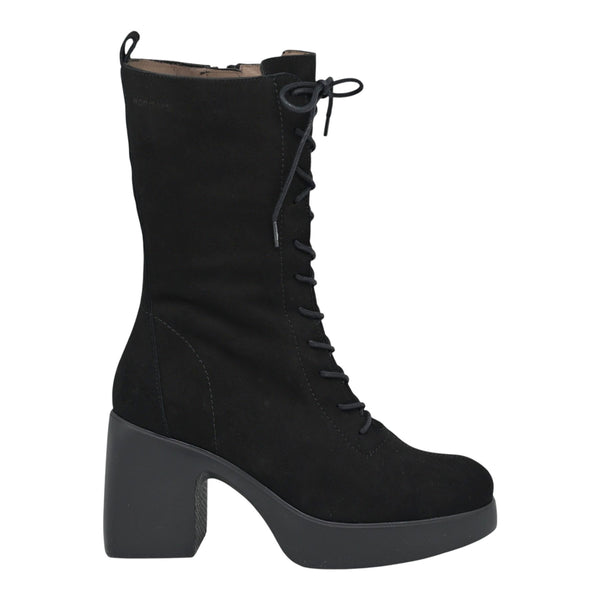 Wonders 4904 Μπότες Lace Up με Τακούνι - Μαύρο Καστόρ