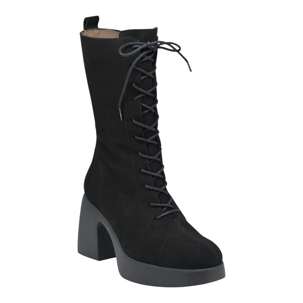 Wonders 4904 Μπότες Lace Up με Τακούνι - Μαύρο Καστόρ