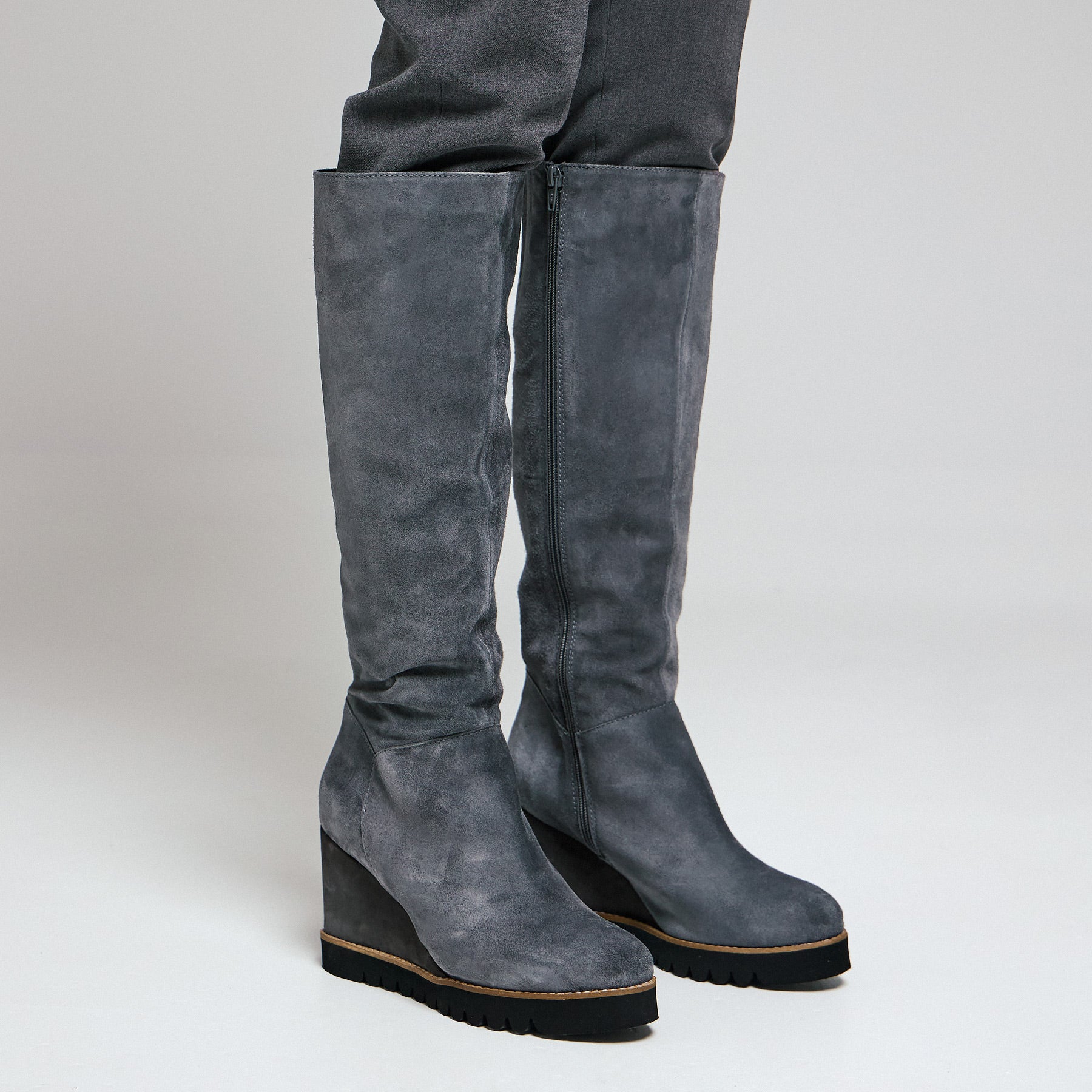 Marian 19603 Μπότες με Πλατφόρμα - Γκρί Σουέντ