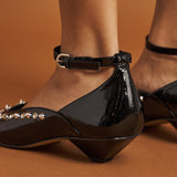 Γοβάκια με Μπαρέτα - Μαύρο Λουστρίν