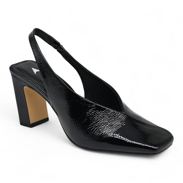 Carrano 862004 Γόβες Slingback με Τετράγωνη Μύτη - Μαύρο Λουστρίν