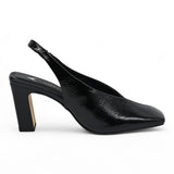 Carrano 862004 Γόβες Slingback με Τετράγωνη Μύτη - Μαύρο Λουστρίν