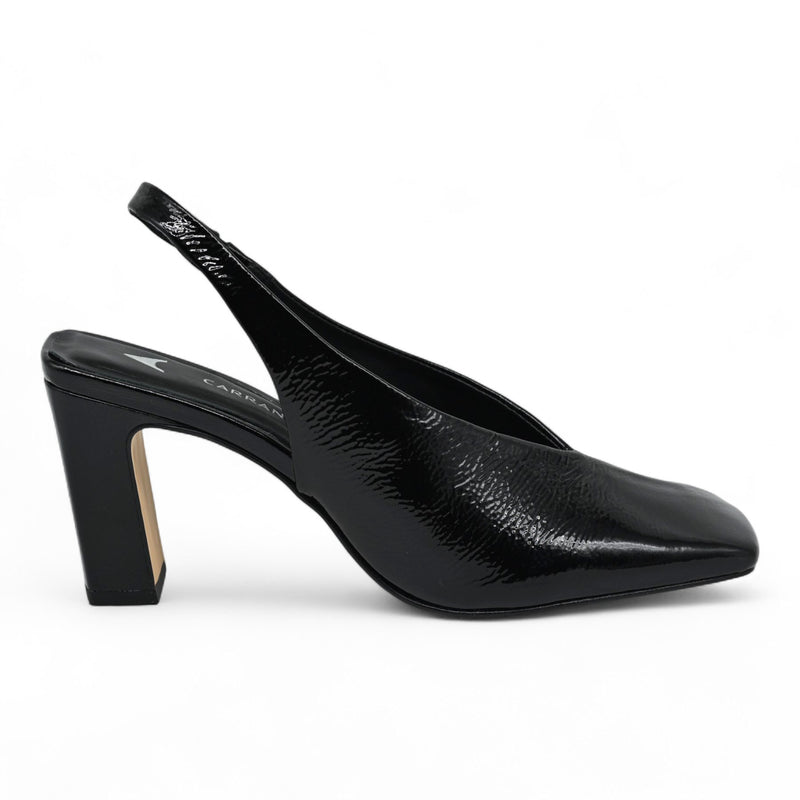 Carrano 862004 Γόβες Slingback με Τετράγωνη Μύτη - Μαύρο Λουστρίν