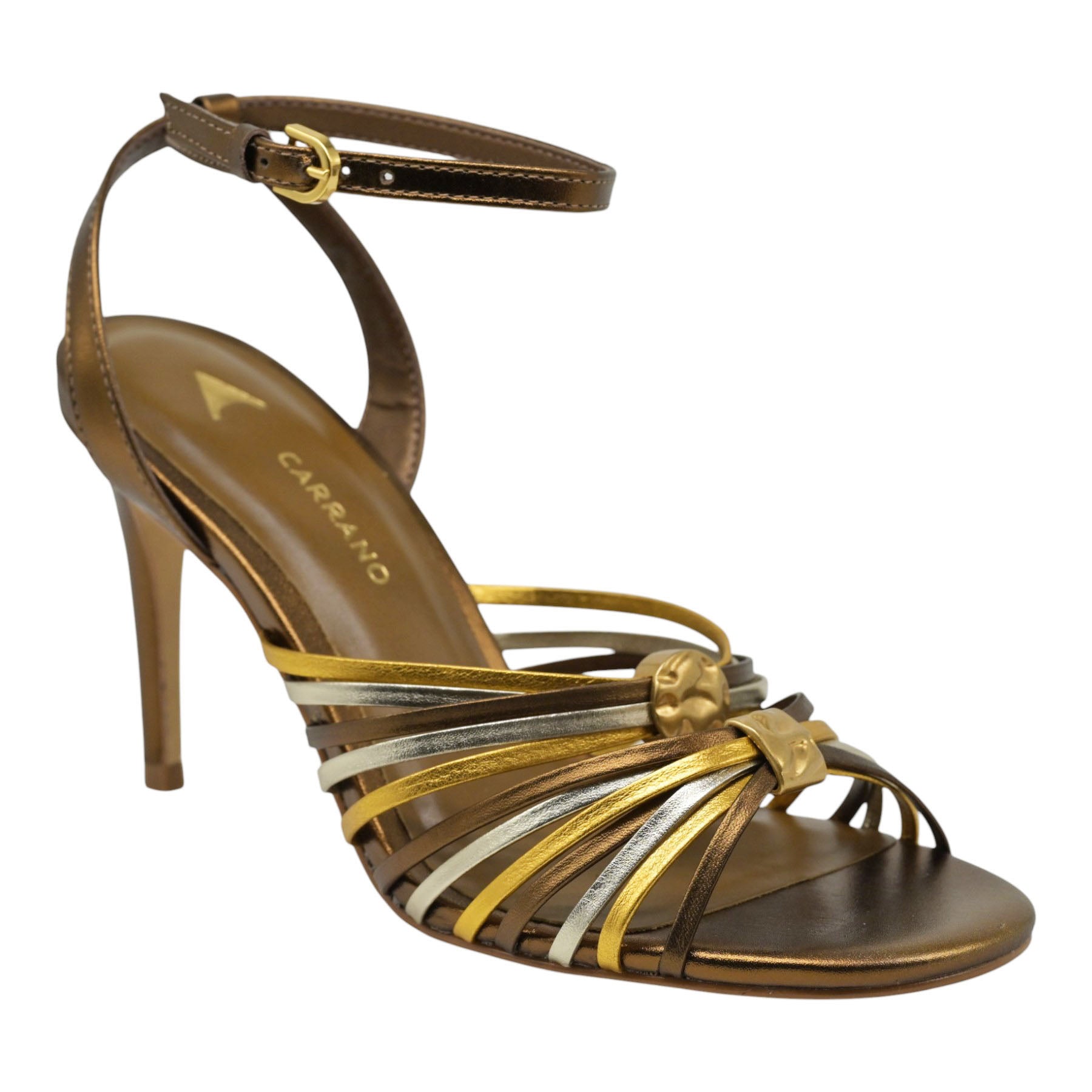 Carrano 917008 Πέδιλα Slingback με Μεταλλικές Τόκες - Μπρονζέ