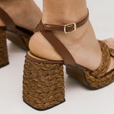 Castaner Valeriette Πέδιλα με Φιάπα Raffia - Marron