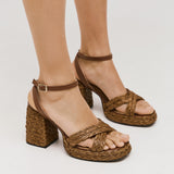 Castaner Valeriette Πέδιλα με Φιάπα Raffia - Marron
