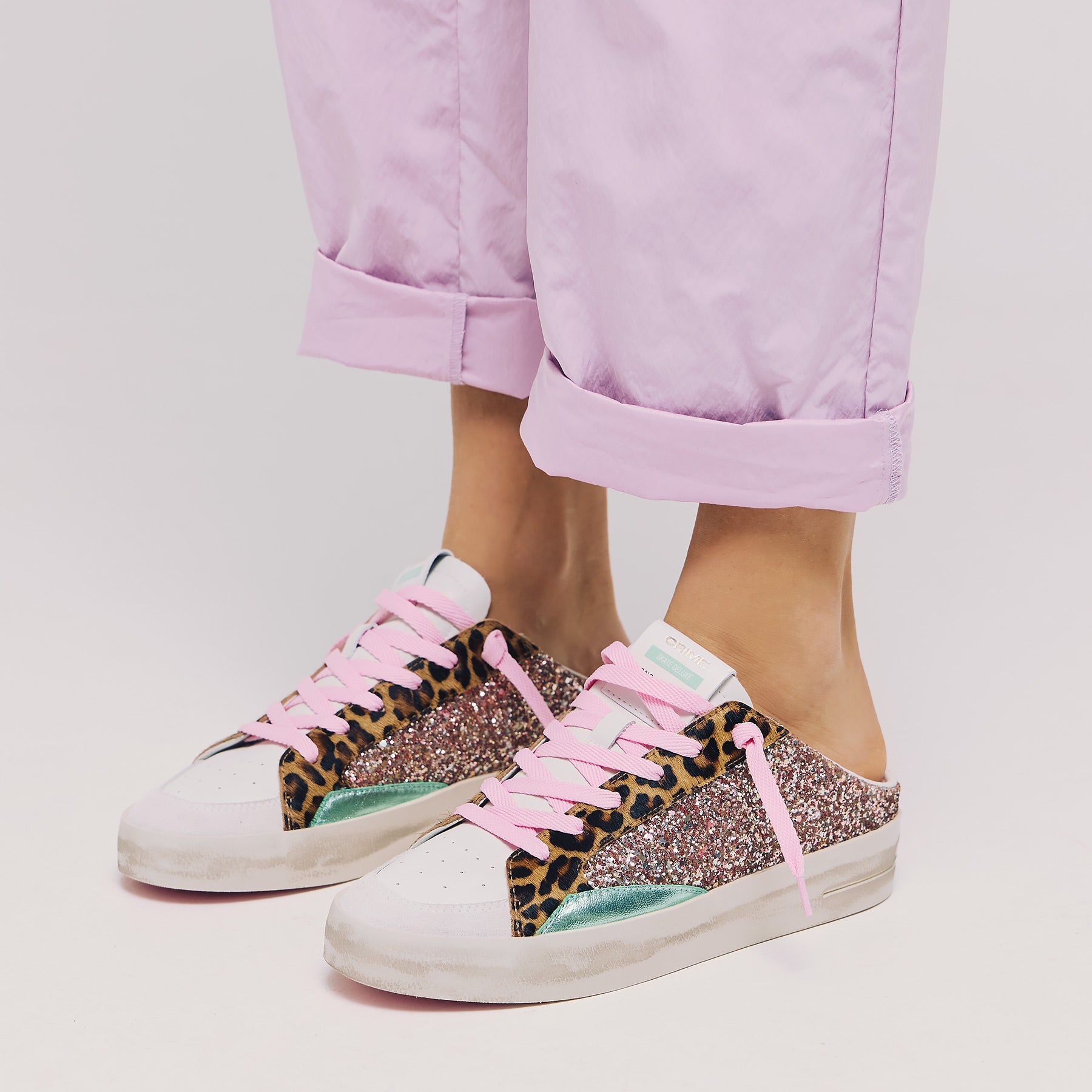 Crime 20171 Mules Sneakers - Άσπρο με Ροζ