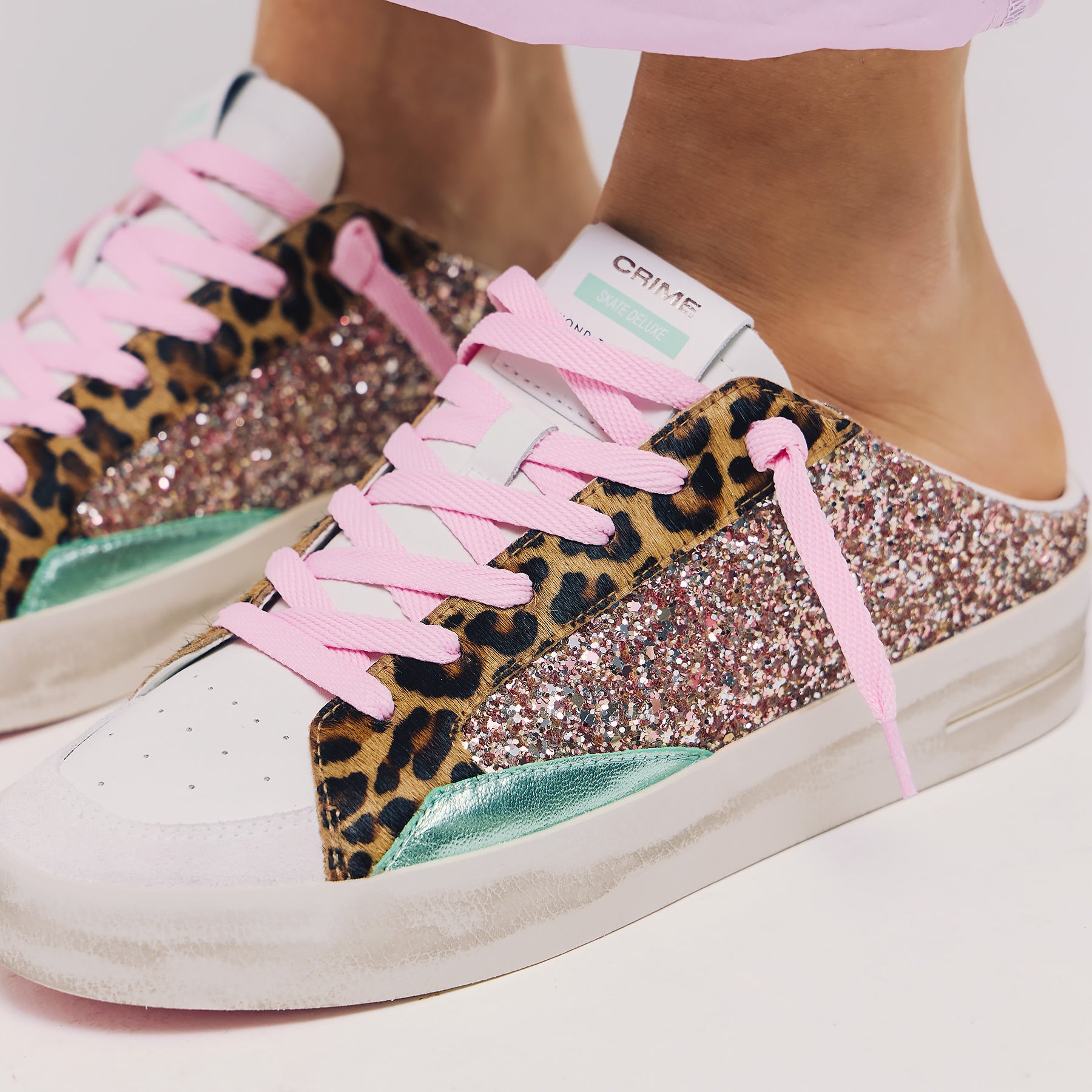 Crime 20171 Mules Sneakers - Άσπρο με Ροζ