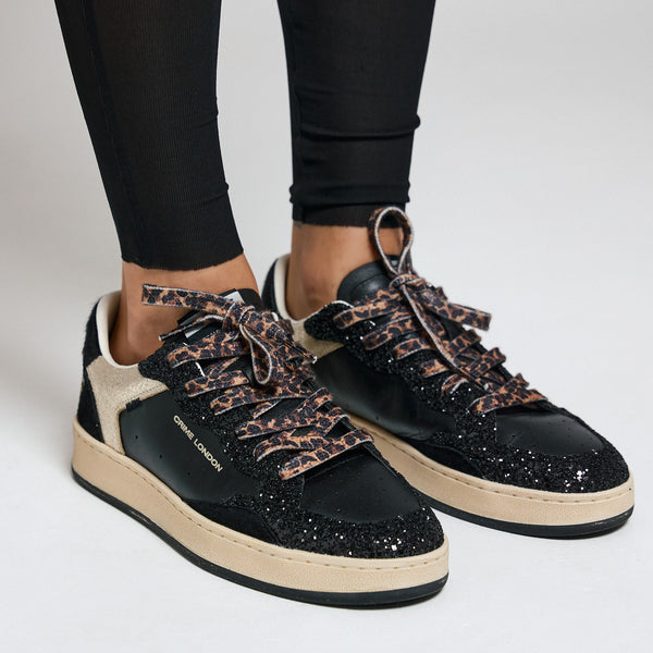Crime 25205 Sneakers με Glitter - Μαύρα