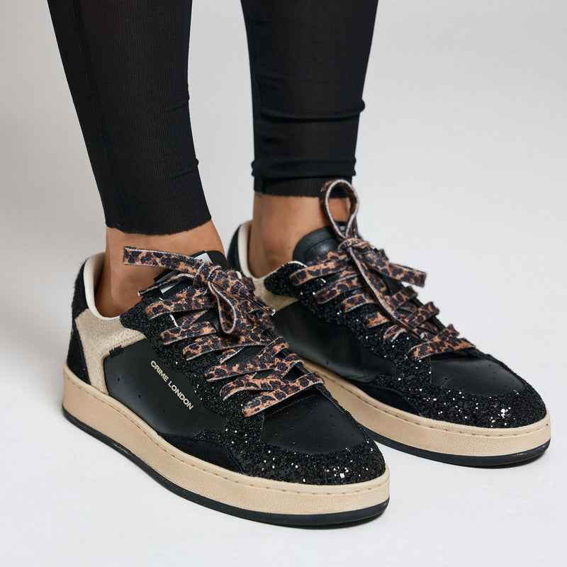 Crime 25205 Sneakers με Glitter - Μαύρα