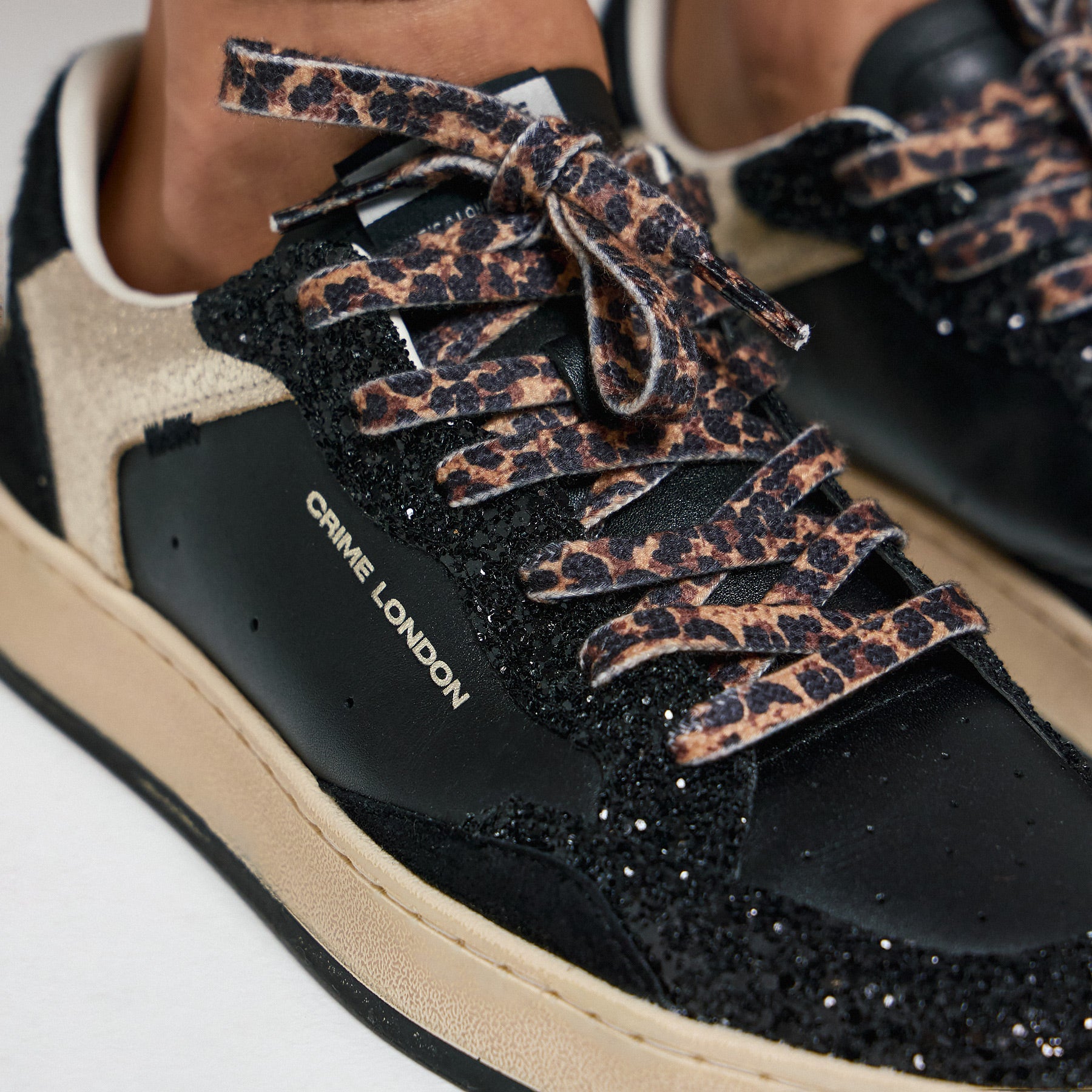 Crime 25205 Sneakers με Glitter - Μαύρα