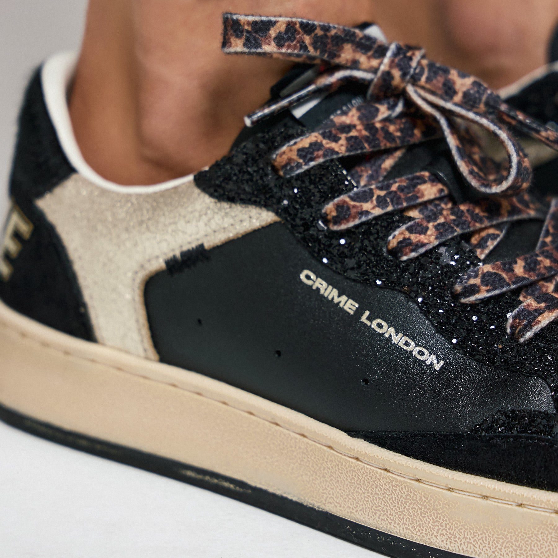 Crime 25205 Sneakers με Glitter - Μαύρα