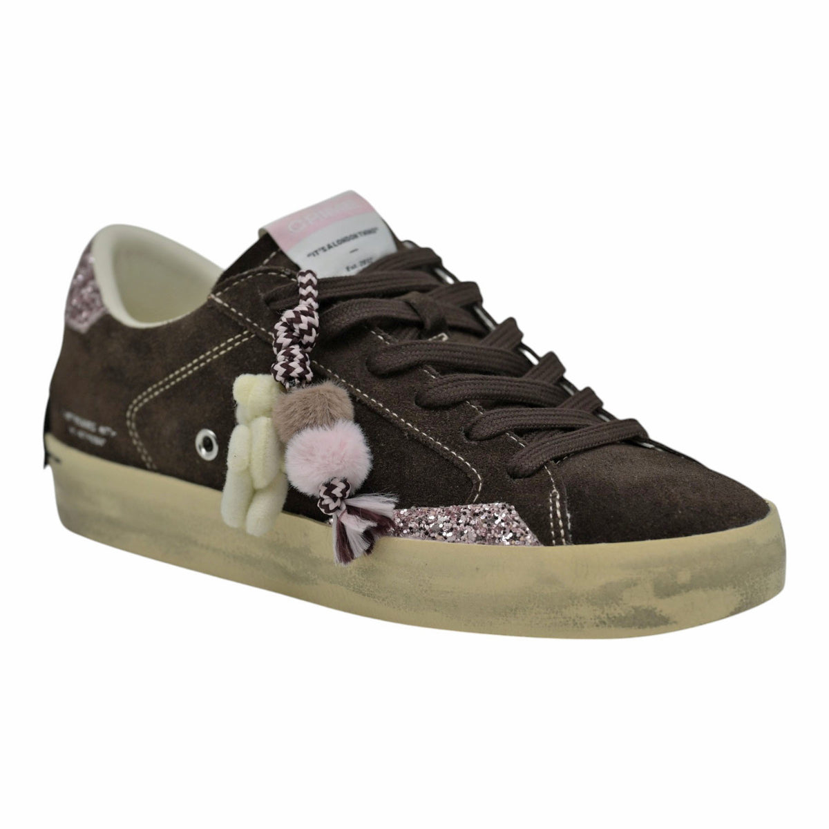 Crime London 23006 Sneakers με Charms - Καφέ Σουέντ